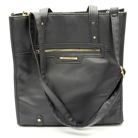 Alexis Bendel Black Faux Pebbled Leather Tote & Crossbody - Like New! - Picture 9 of 16